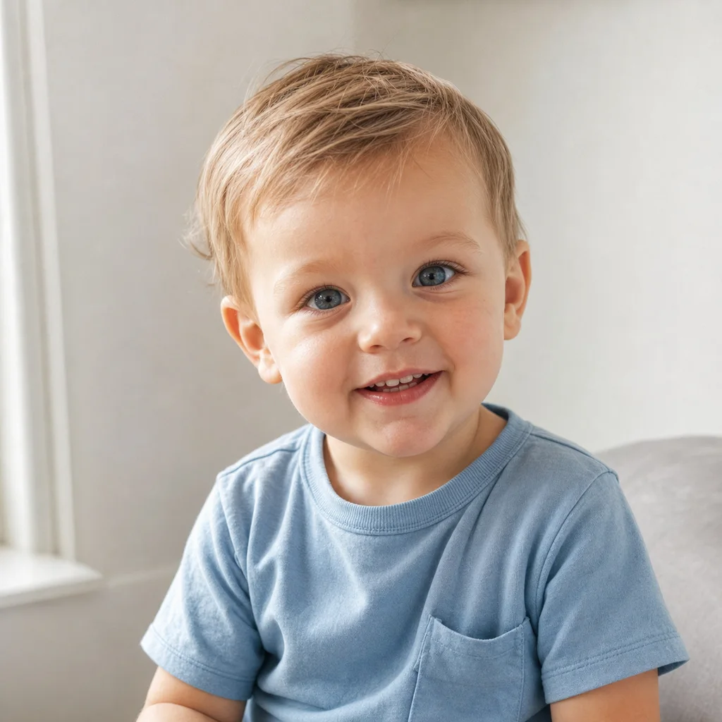 European or North American baby portrait example