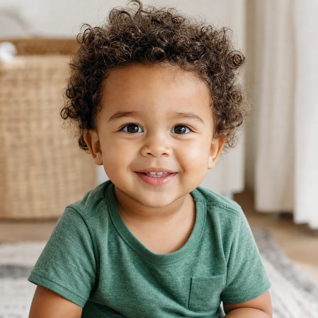 Mixed-race baby portrait example